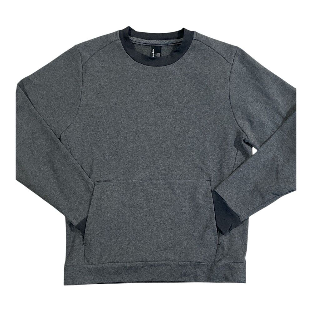 Prana Sweatshirt Mens Small Gray Sweater‎ Long Sleeve Crew Neck Outdoor Pockets